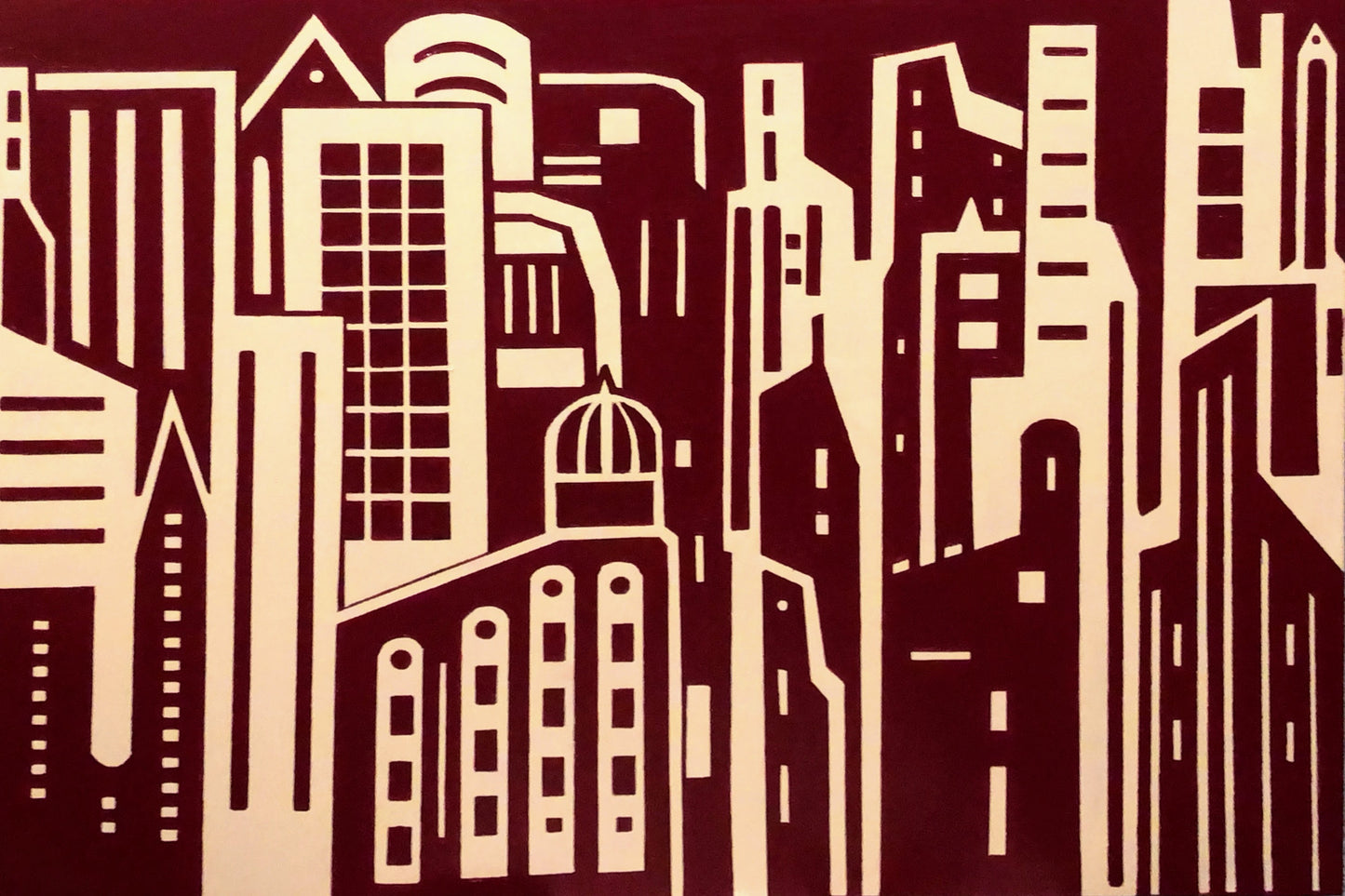Original- City in Red and Beige