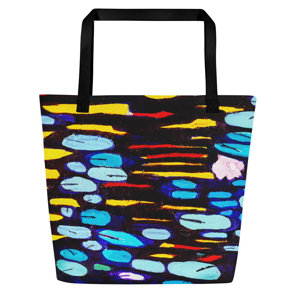 All-Over Print Large Tote Bag- Waterlilies