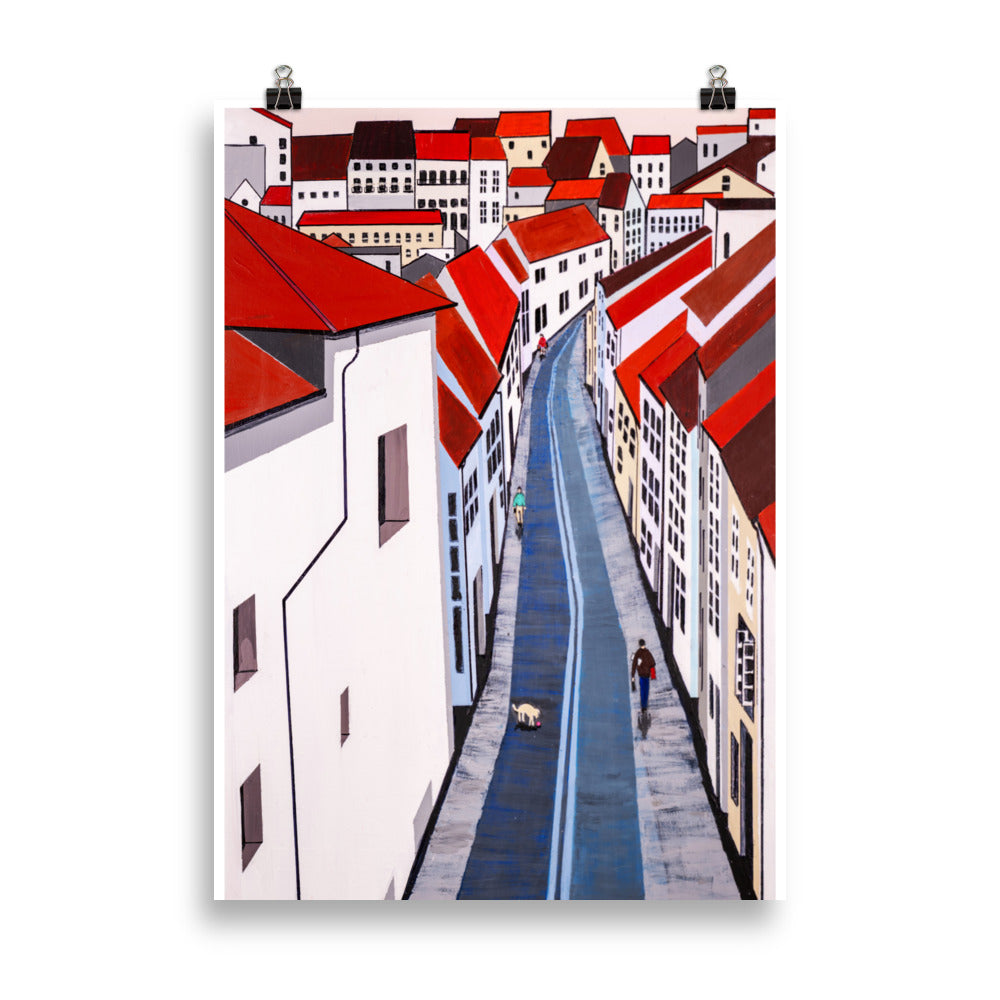 Poster- Back Street in Santiago de Compostela