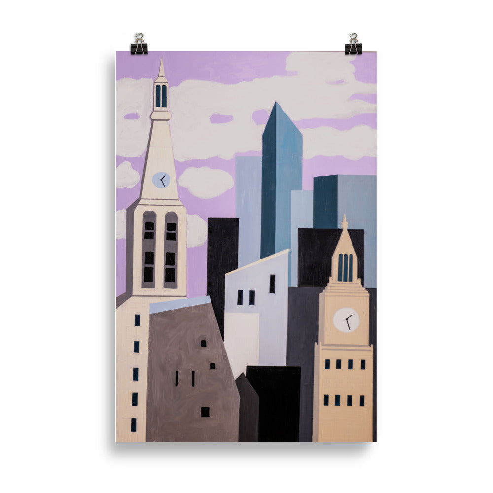 Poster- New York Midtown with Clock Towers