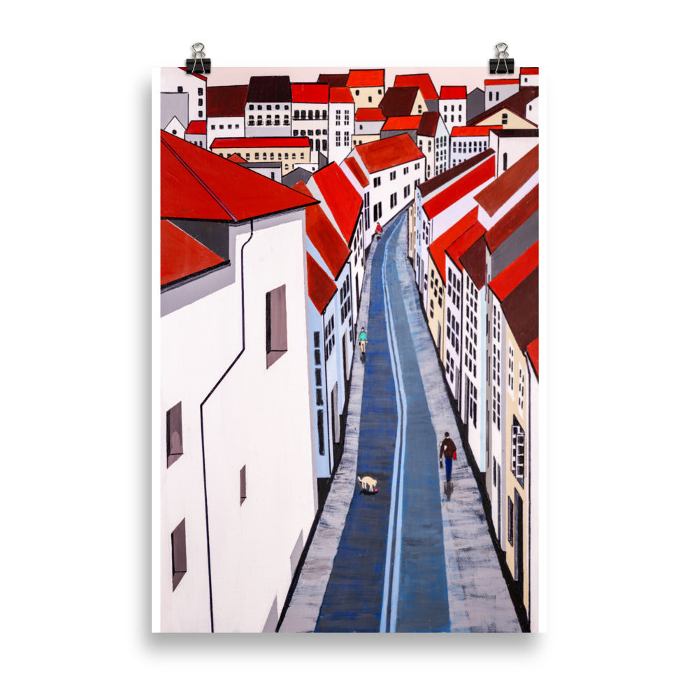 Poster- Back Street in Santiago de Compostela