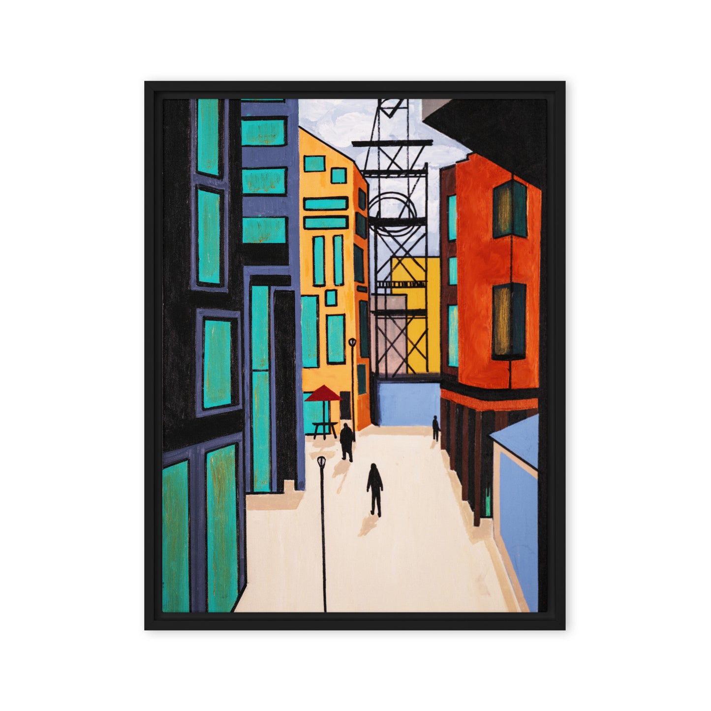 Framed Canvas- Modern London Street