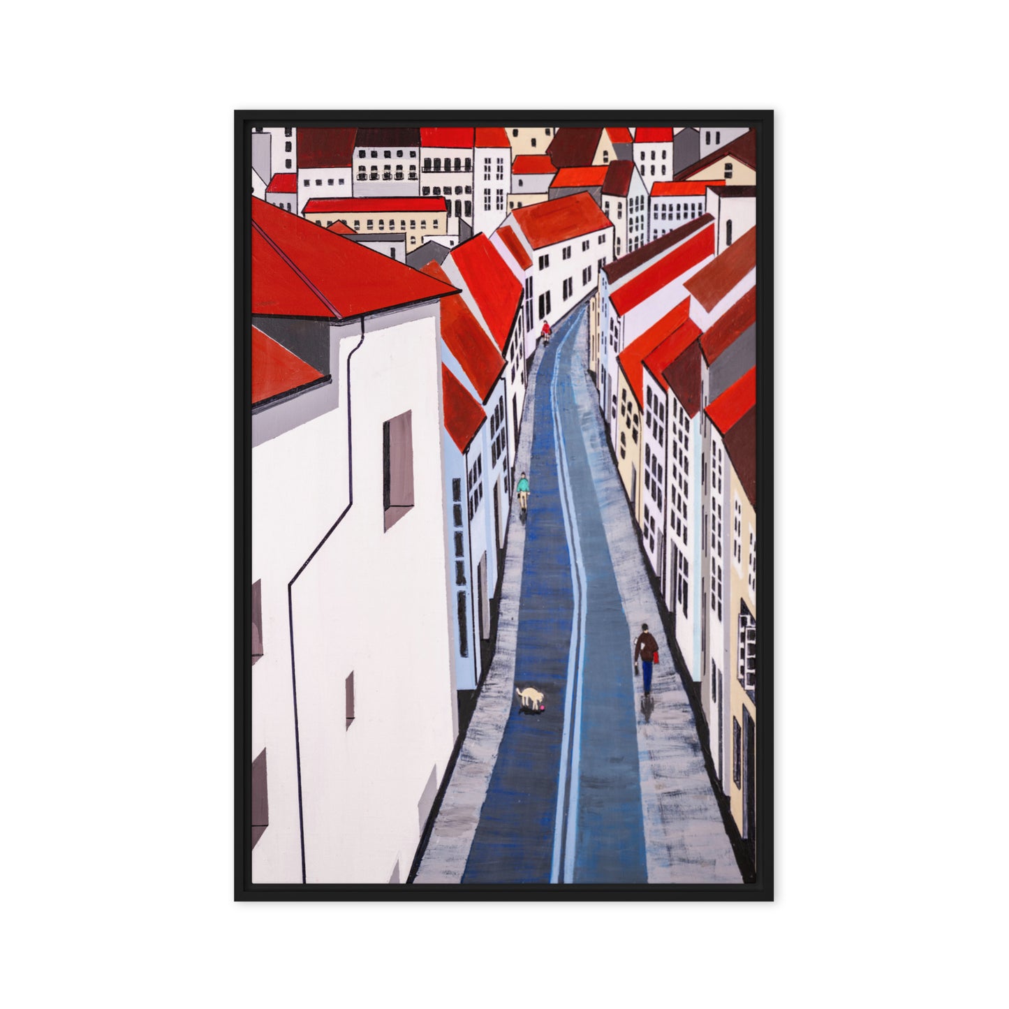 Framed canvas- Back Street in Santiago de Compostela