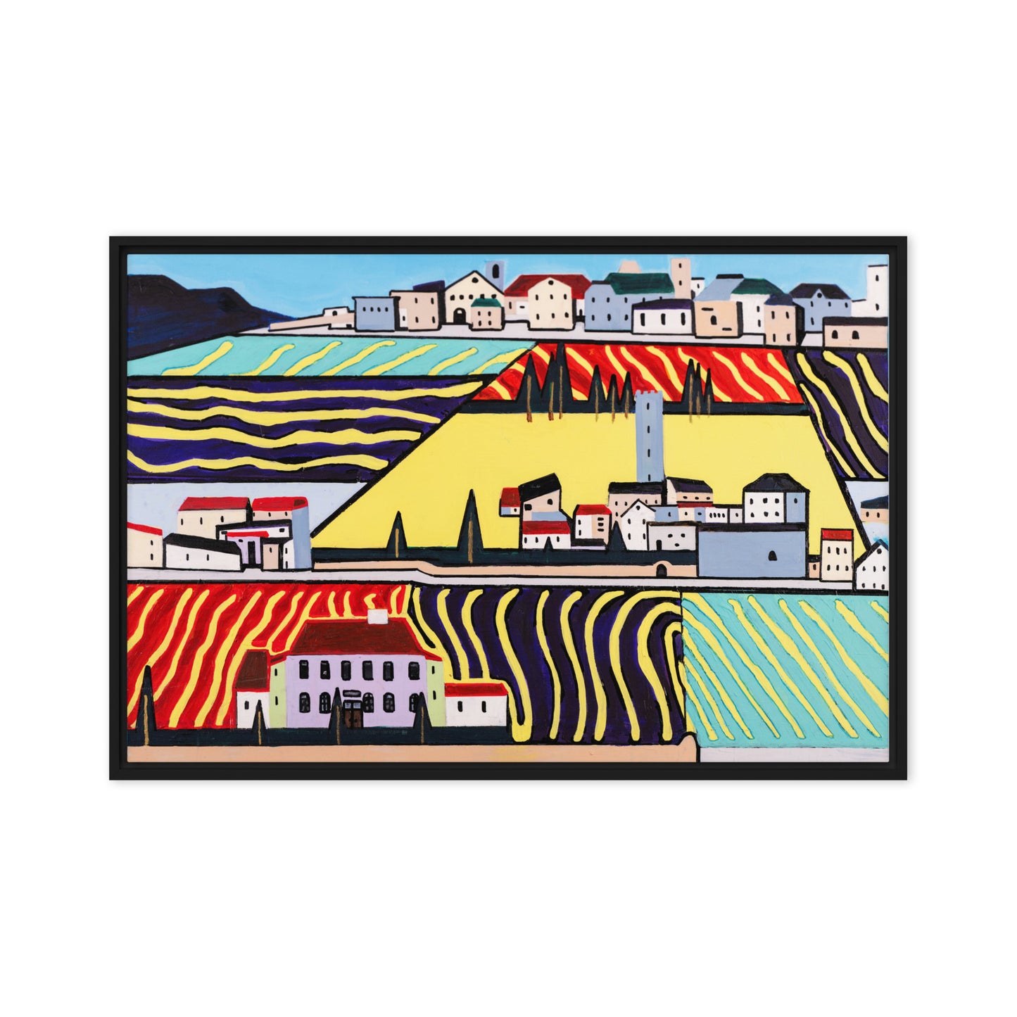 Framed canvas- Hillside in French Wine Country