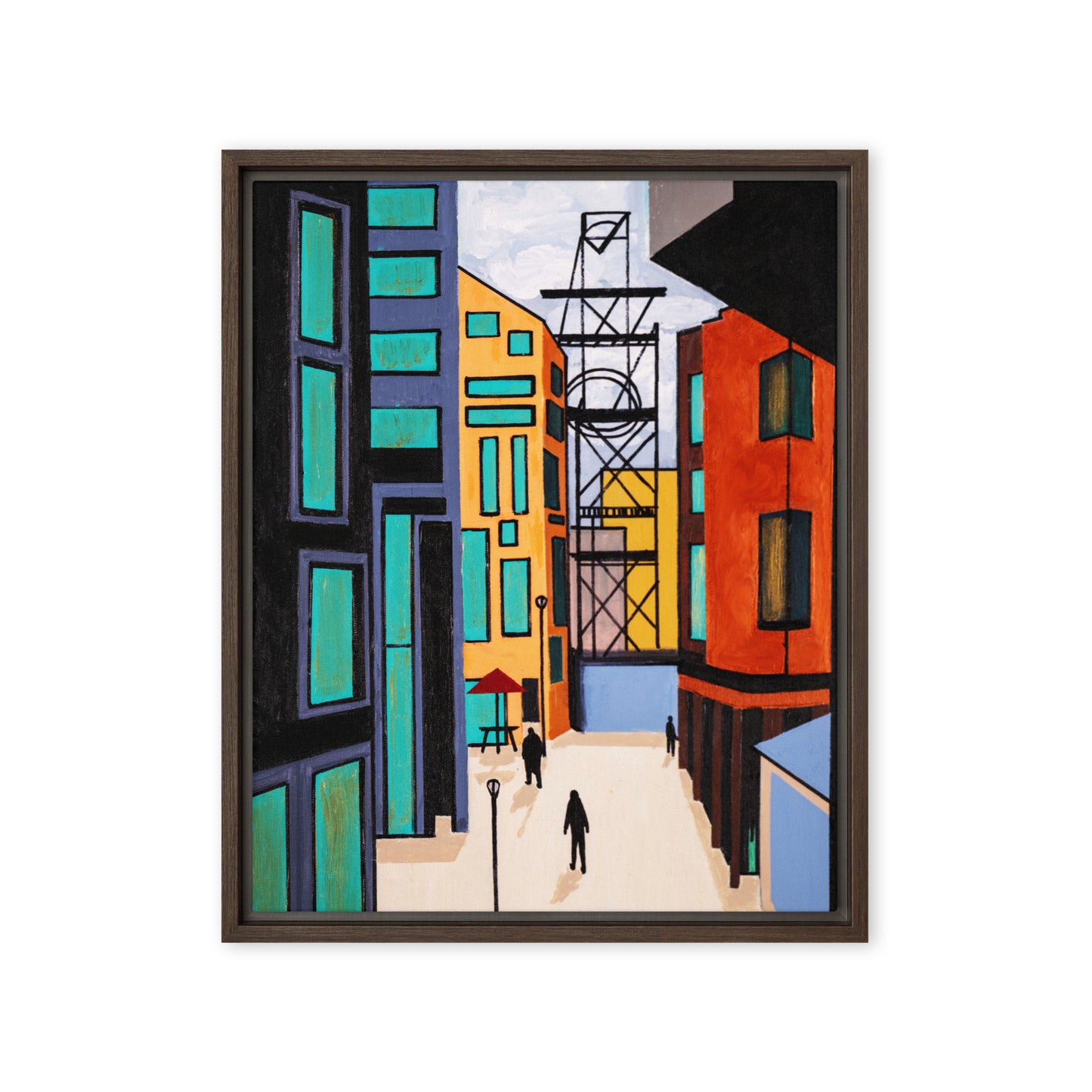 Framed Canvas- Modern London Street