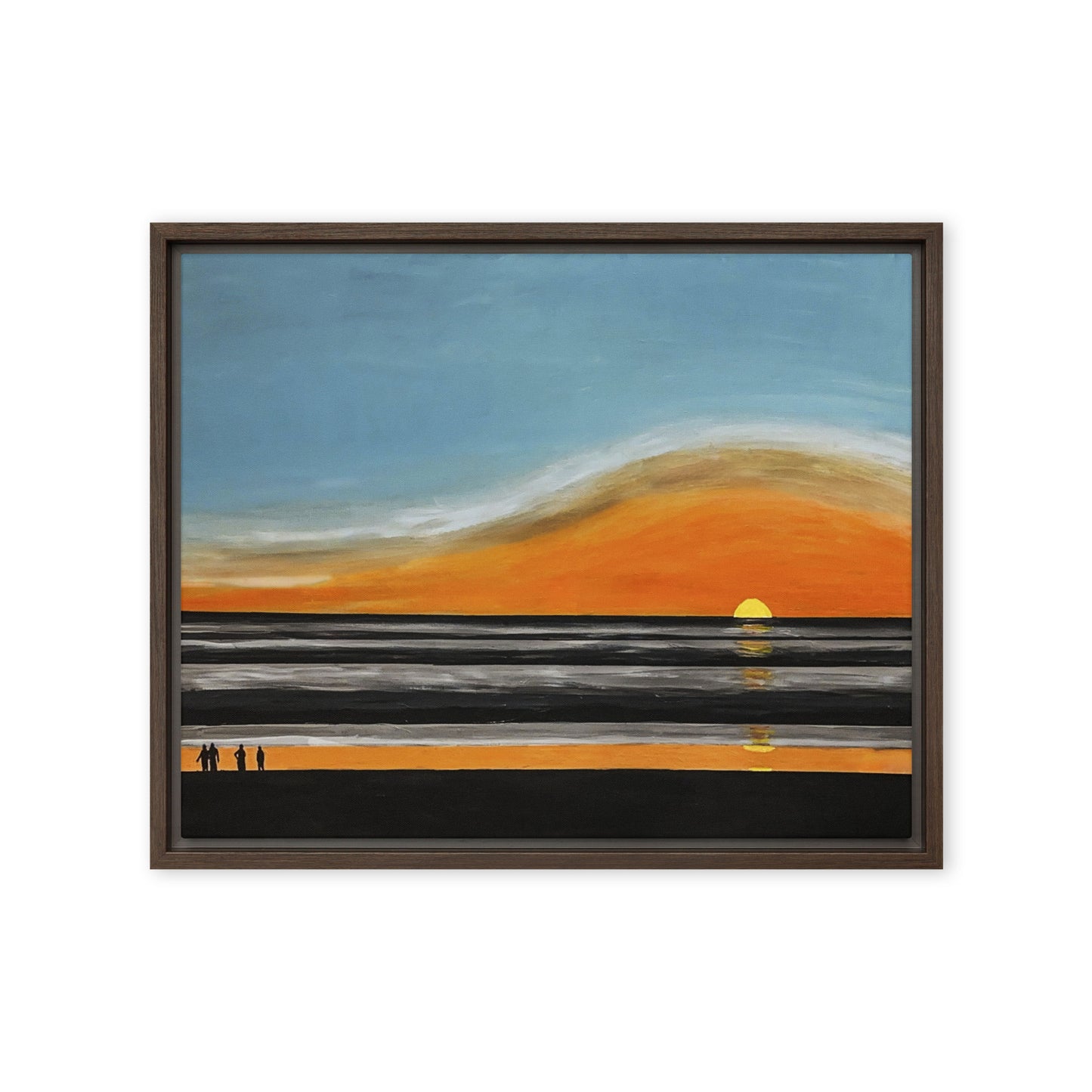 Framed canvas- Costa Rican Sunset Viewed from the Beach