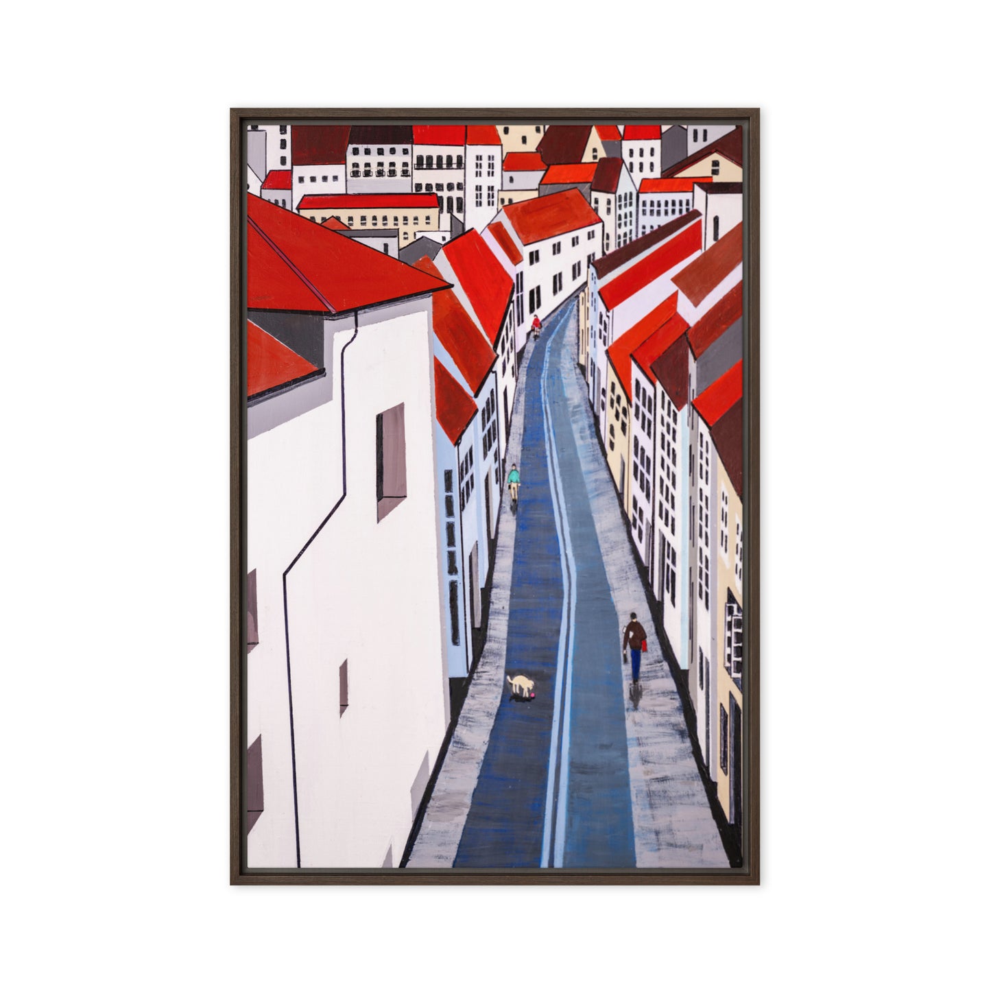 Framed canvas- Back Street in Santiago de Compostela