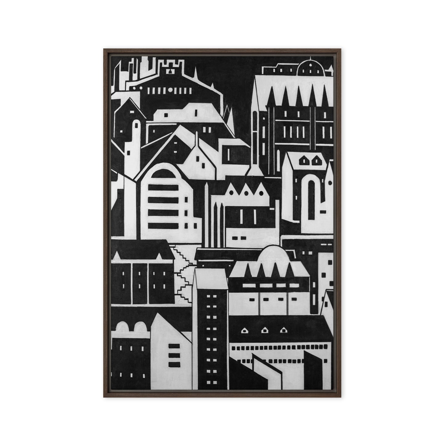 Framed canvas- City in White and Black