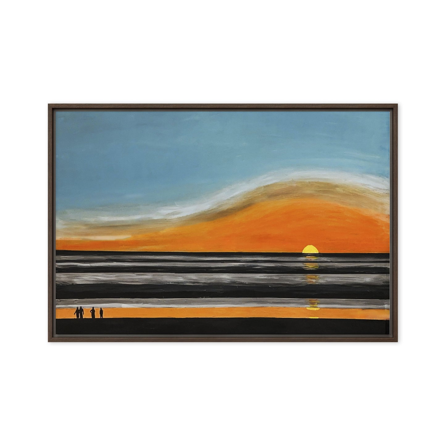 Framed canvas- Costa Rican Sunset Viewed from the Beach