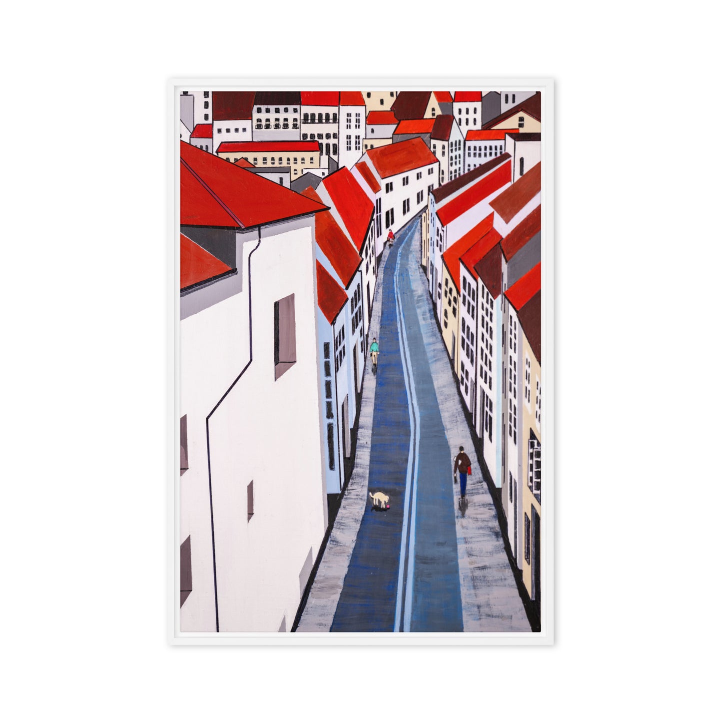 Framed canvas- Back Street in Santiago de Compostela