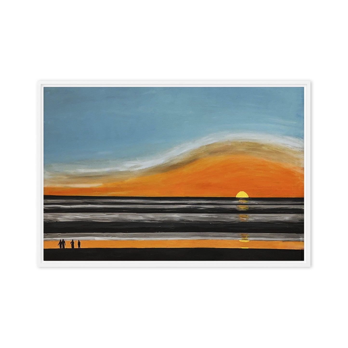 Framed canvas- Costa Rican Sunset Viewed from the Beach