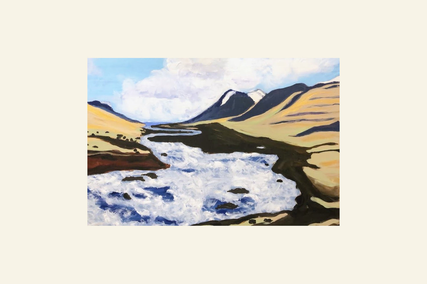 Original- Icelandic River Flowing to the North Atlantic- Original
