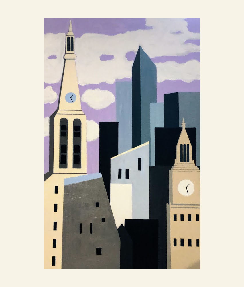 Original- New York Midtown with Clock Towers