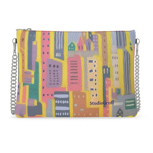 Evening Crossbody Bag with Pastel City