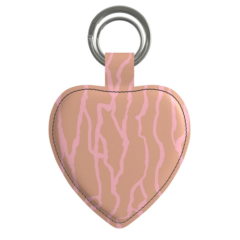 Heart Keyring with  Desert Design