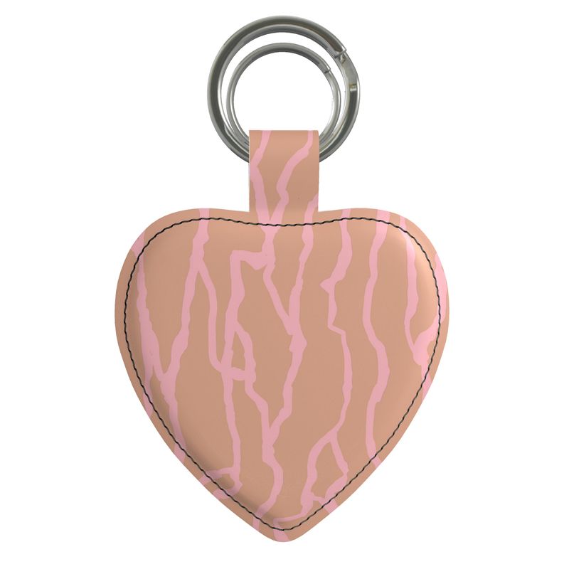 Heart Keyring with  Desert Design