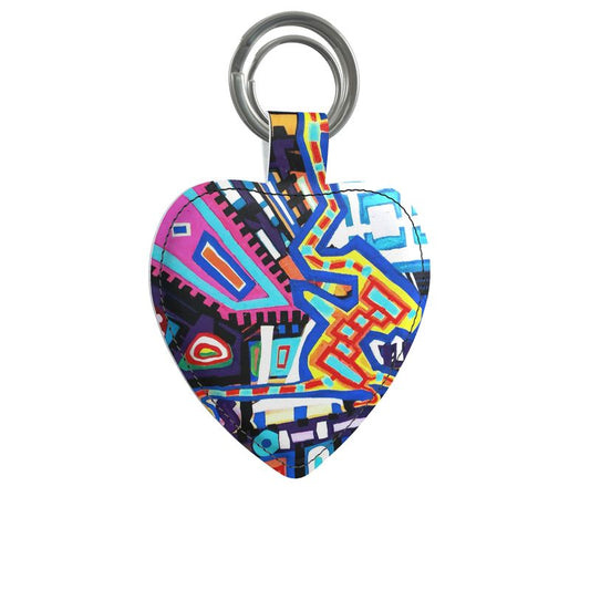 Heart Keychain with Multicolor Design