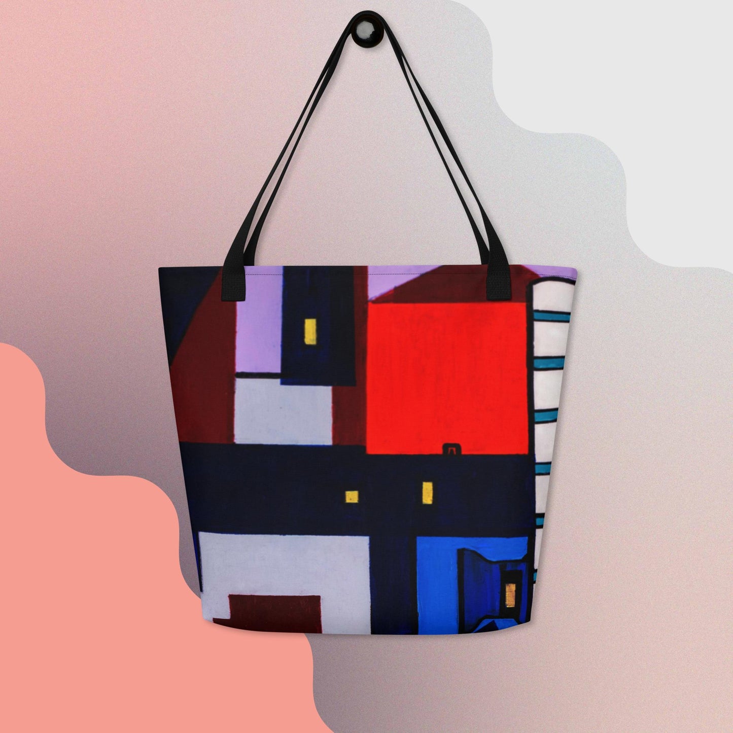 All-Over Print Large Tote Bag- Abstract City