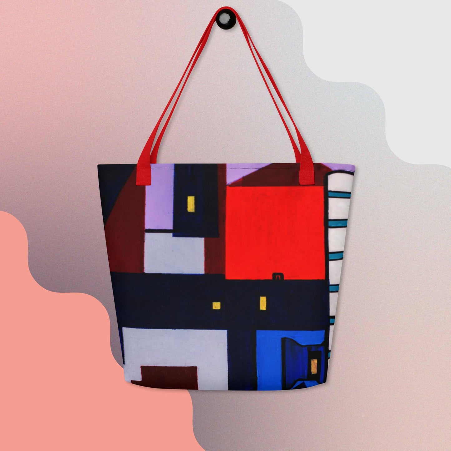 All-Over Print Large Tote Bag- Abstract City