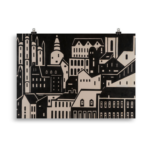 Poster- City in Black and Beige