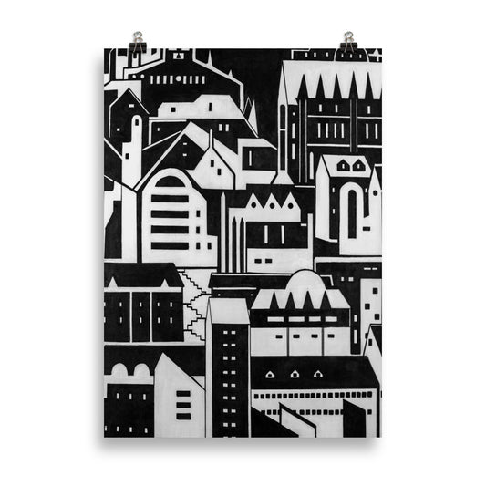 Poster- City in White and Black