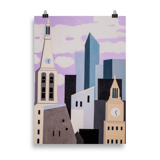 Poster- New York Midtown with Clock Towers