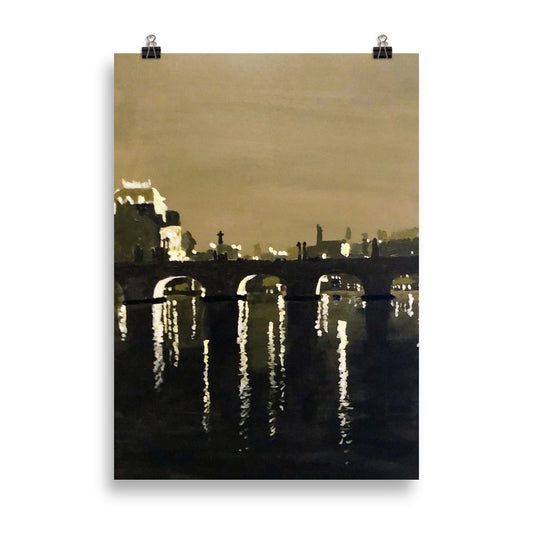 Poster- A View of the Charles River in Prague