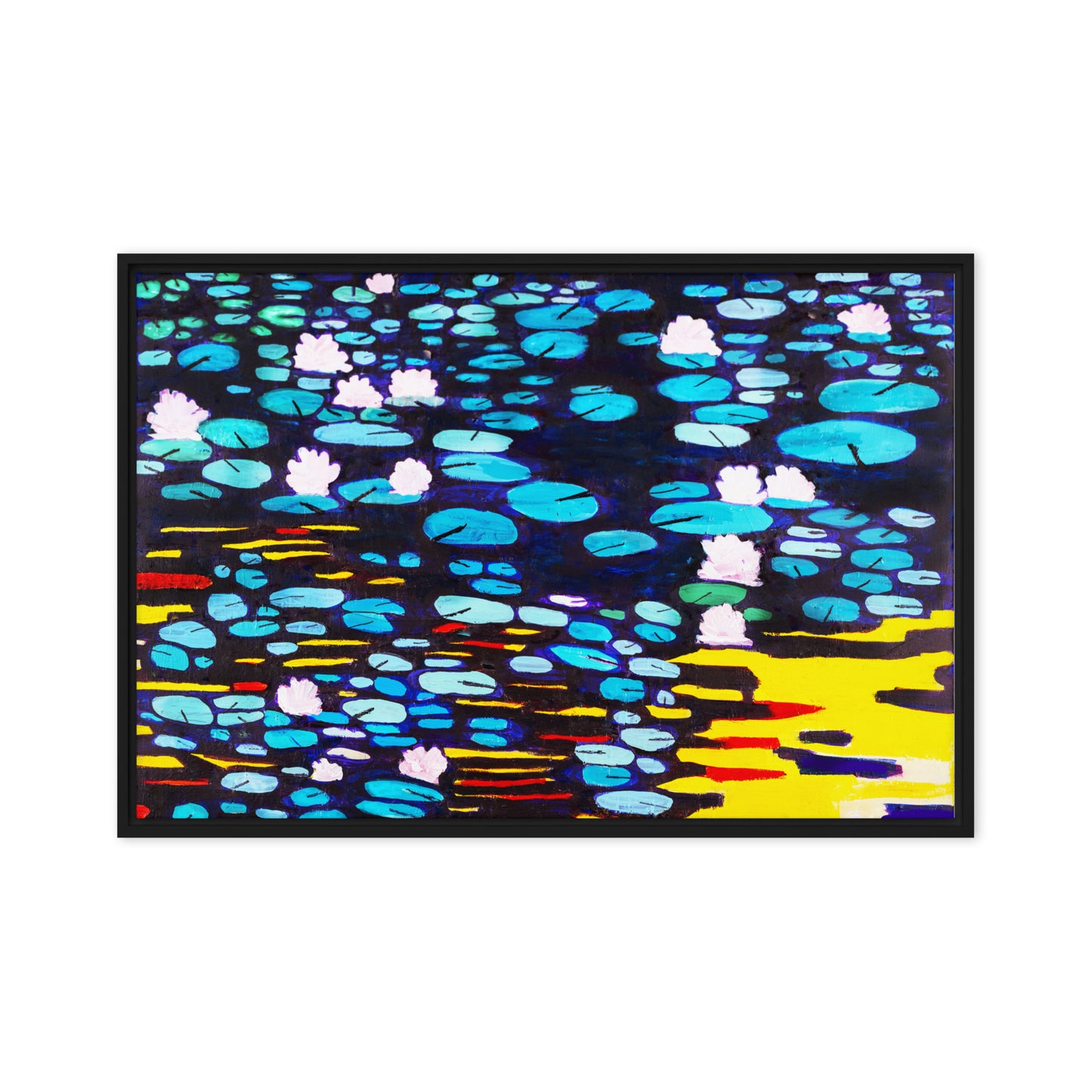 Framed canvas- Waterlilies in Vibrant Color