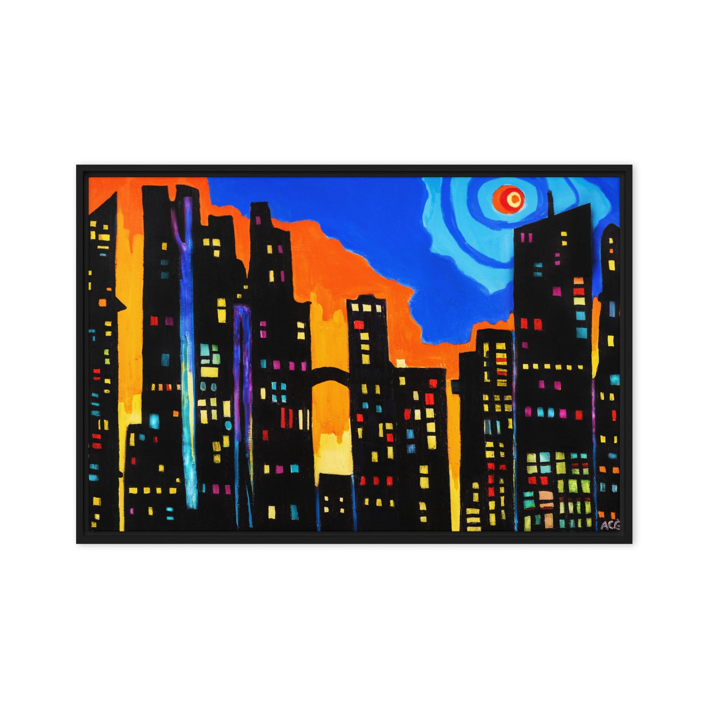 Framed canvas- Chicago at Night I