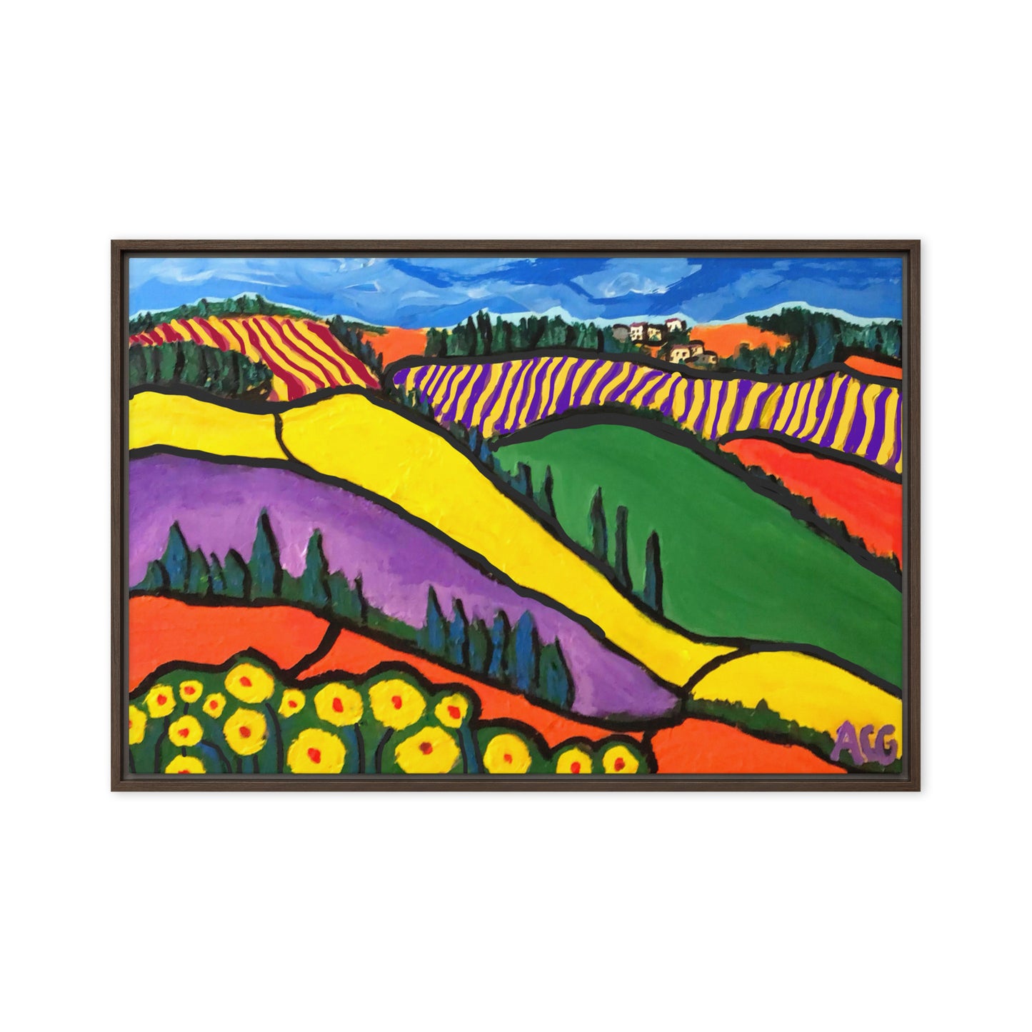 Framed canvas- Tuscan Hillside