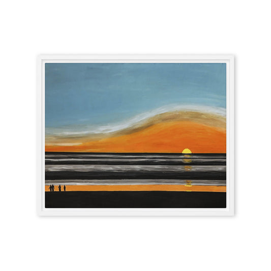 Framed canvas- Costa Rican Sunset Viewed from the Beach