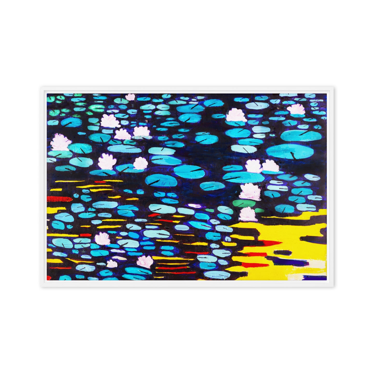 Framed canvas- Waterlilies in Vibrant Color