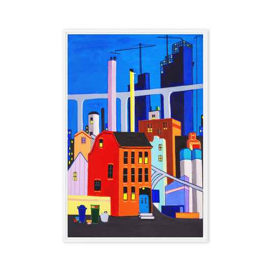 Framed canvas- Brooklyn Street Scene