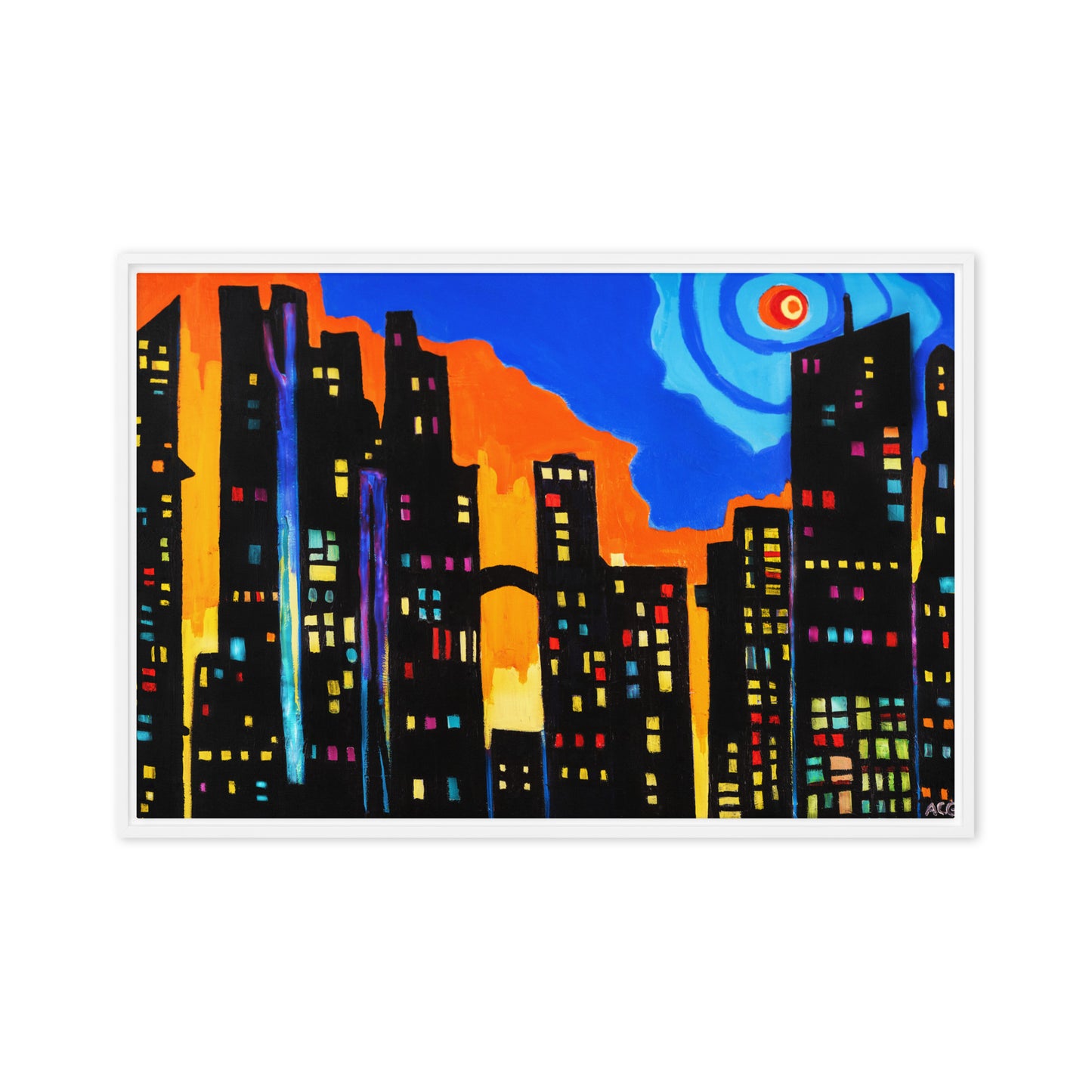 Framed canvas- Chicago at Night I