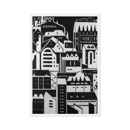 Framed canvas- City in White and Black