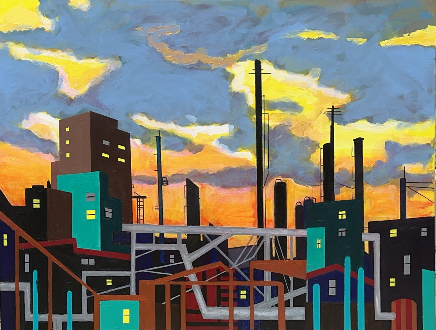 Original- Industrial City with Wild Sky